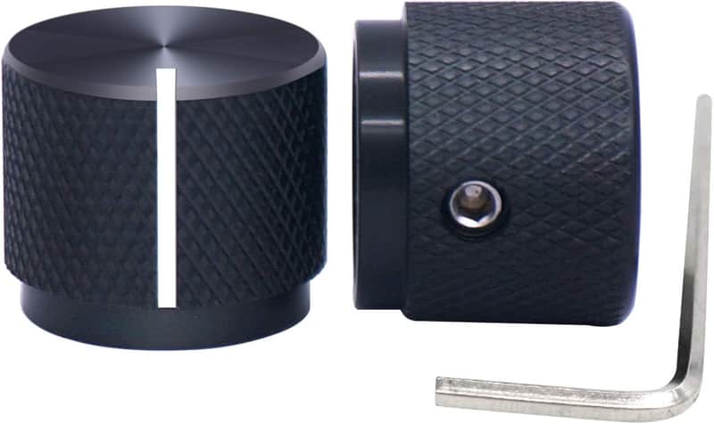 2pcs Guitar Knob,Black Aluminum Rotary Electronic Control Potentiometer Knob,Volume Control Knob,Audio knob,Electric Guitar Knob,Switch Knob,20mm Dia. x 17mm Height for 6 mm Diameter Shaft image 1