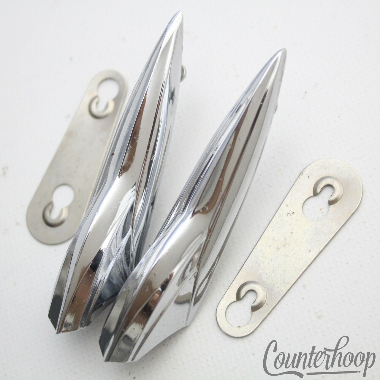 Premier 2x Floor Tom Drum Lugs 60s-70s Elite Diamond Chrome Vintage England UK* — main photograph