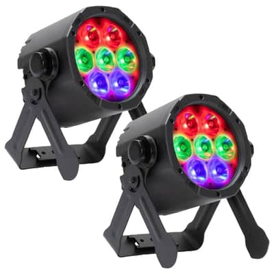 ADJ ElectraPix Par 7 IP65 Powered Wireless DMX LED Par Lighting Fixtures Pair image 1