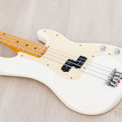 1982 Fender JV Precision Bass ‘57 Vintage Reissue PB57-70 Olympic White Ash Body, Japan MIJ Fujigen image 10