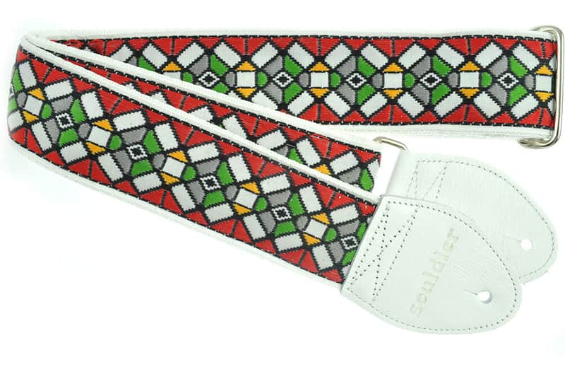 Souldier Straps GS0178 - Stained Glass Red Guitar Strap image 1