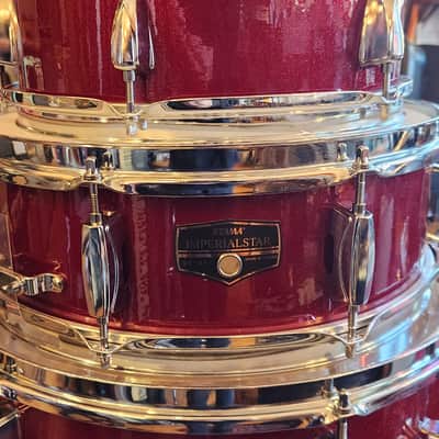 Tama Imperialstar Drum Set 10" / 12" / 16" / 22" / 4.5x14" 5pc. Kit Red Sparkle image 4