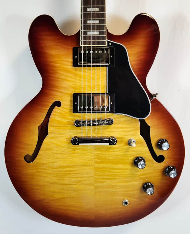 Epiphone ES-335 Figured Top, Raspberry Tea Burst, Inspired by Gibson image 1