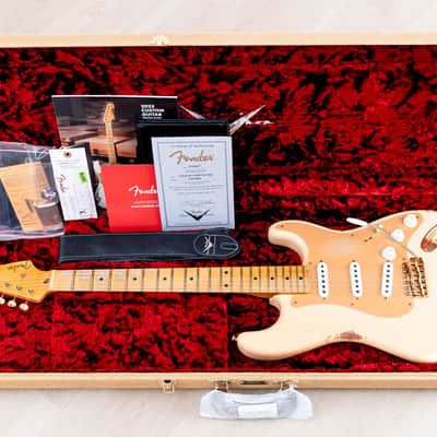 2023 Fender Custom Shop Limited Edition ‘55 Bone Tone Stratocaster Relic Aged Honey Blonde, Mary Kaye w/ Case, CoA image 20