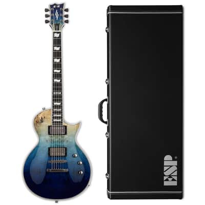 ESP E-II Eclipse Blue Natural Fade BM Burled Maple Electric Guitar + Hard Case B-Stock Made in Japan image 1