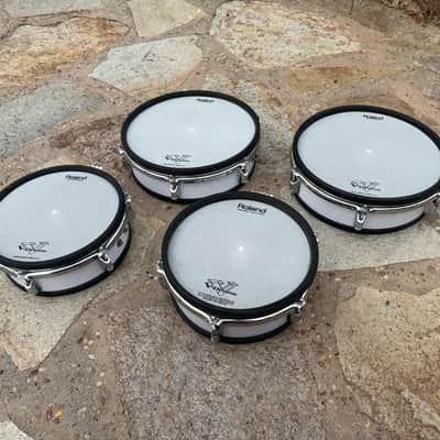 TWO Roland PD-120 WHITE and TWO pd-100" 10" Mesh Head V Drum PD120 image 2
