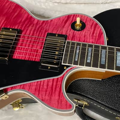 NEW! Gibson Dealer Select Custom Shop Les Paul Custom AAA Figured Top - Transparent Pink - Authorized Dealer - WOW! 8.8 lbs - G06328 image 3