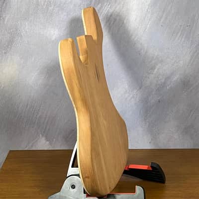 High End Offset Bass Body NOS Blistery Quilted Maple Top, solid one piece Mahogany Back - Unfinished - Front Routed - Luthier Supply R42 image 11