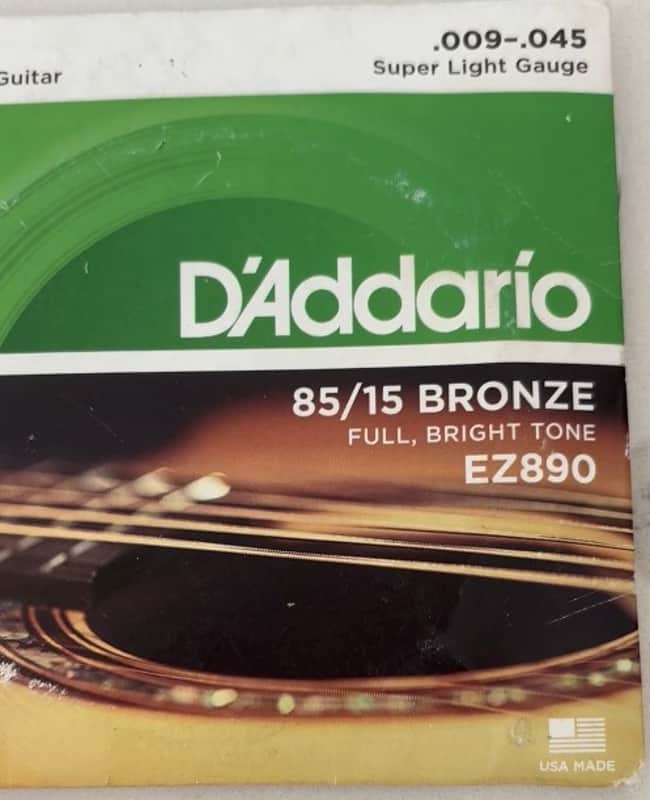 D'Addario EZ890 85/15 Bronze 9-45 Super Light Gauge Acoustic Guitar Strings image 1