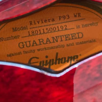 Epiphone Riviera Custom P93 - Wine Red image 12