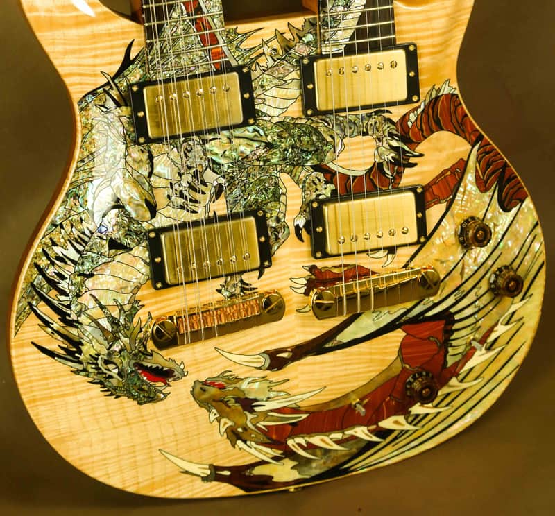 2005 PRS Dragon Double Neck Rare Natural Electric Guitar Paul Reed Smith image 1