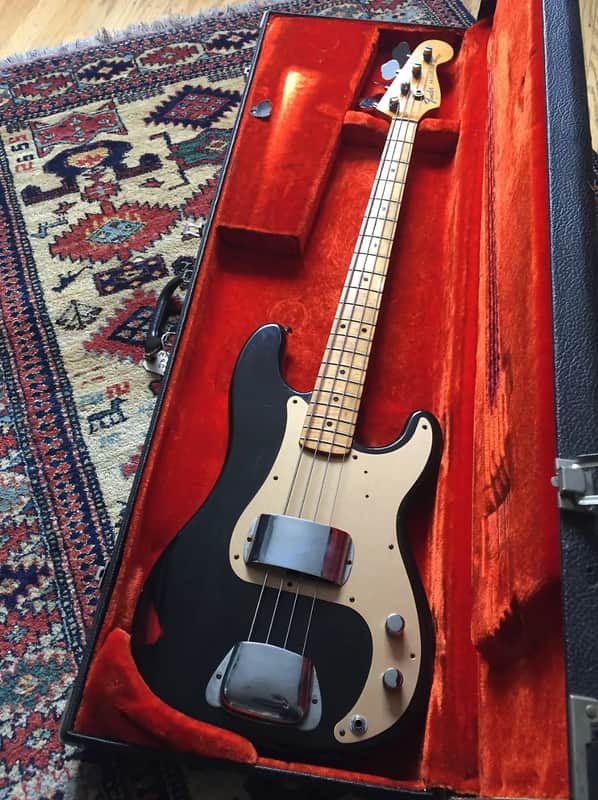 Fender Precision Bass 1977 *Factory* Black over Sunburst 9.2lbs! Flame! image 1