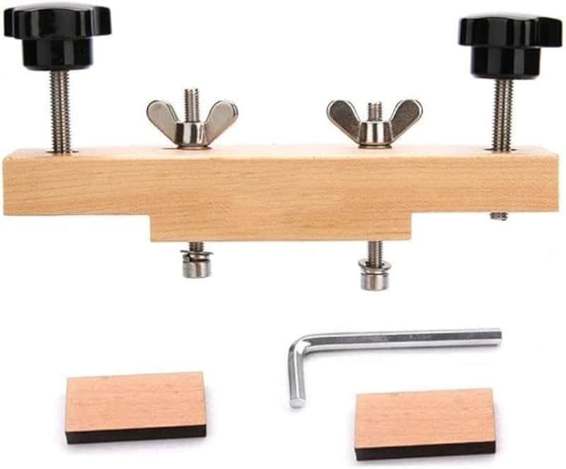 Luthier Tools Solid Maple Guitar Bridge Clamp with Cork Gasket L-Wrench for Classical/Acoustic Guitar Accessory image 1