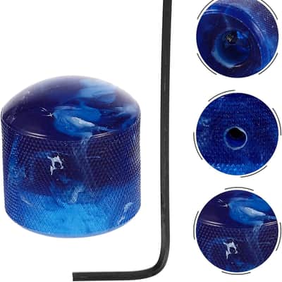 Guitar Knobs 3Pcs Guitar Rotary Knob, Electric Guitar Potentiometer Control Knobs, 1 Set Plastic Guitar Volume Tone Knobs with Wrench (Blue) Electric Guitar Tuner image 3