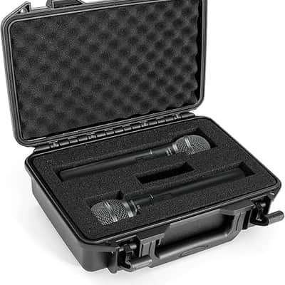 Wireless Microphone Case, Hard Carrying Case with Customizable Foam, Portable Storage Case, IP67 Waterproof Anti-fall Box, Equipment Protector Case for Travel Outing, 11.6"x8.1"x4", Black image 1