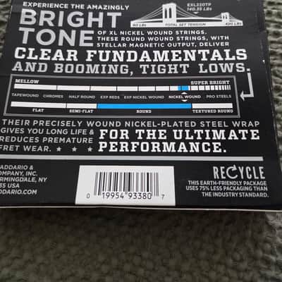 D'Addario EXL220TP Twin pack. Nickel Wound Long Scale Super Light Bass Guitar Strings, 40-95 Nickel image 2