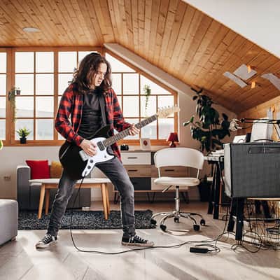 Glarry Full Size 6 String H-H Pickups GMF Electric Guitar with Bag Strap Connector Wrench Tool Black image 2