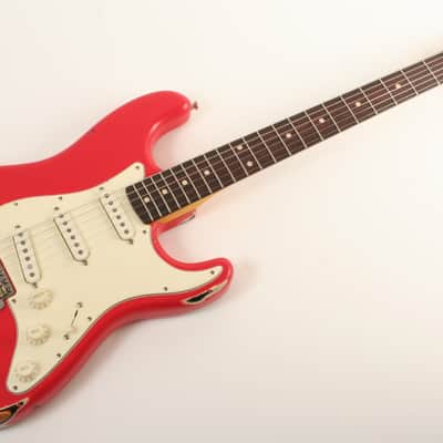 Nash Guitars S-63 Fiesta Red Over Sunburst Lollar Pickups image 4