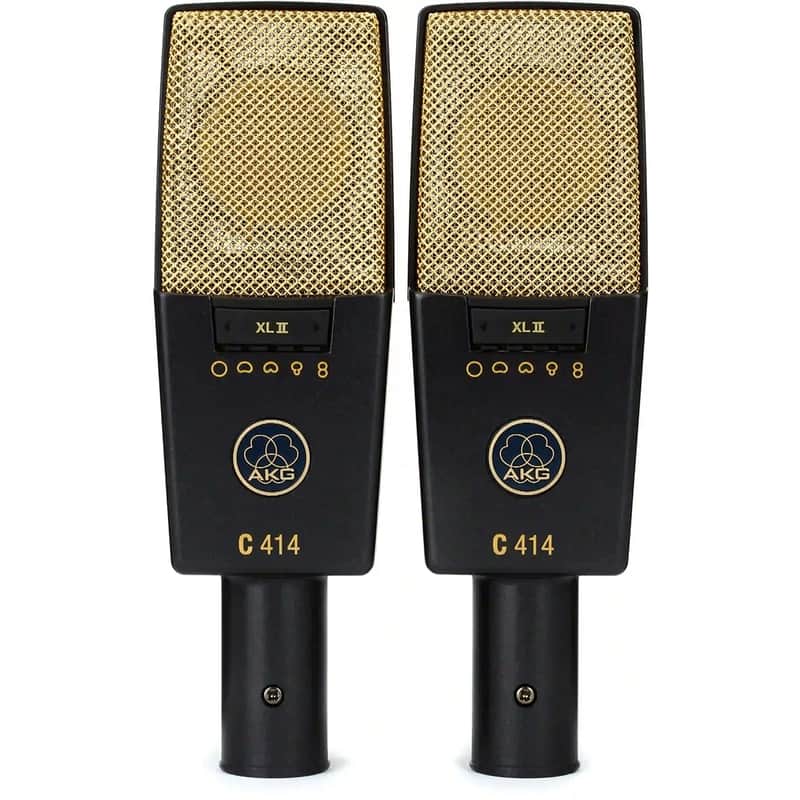 AKG C414 XLII/ST Large-diaphragm Condenser Microphone Matched Pair - Open Box, Mint image 1