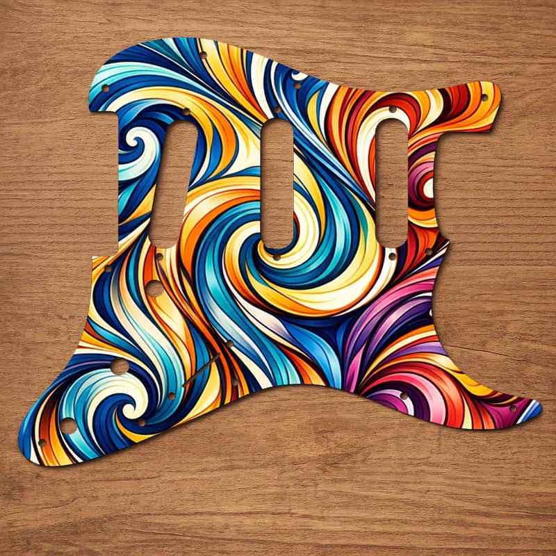 Stratocaster SSS 11 Hole Pickguard USA/Mexico UV Printed Graphics image 1