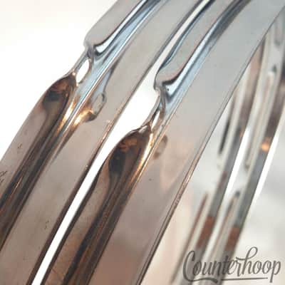 *Ludwig 2x 16" Floor Tom Drum Batter/Resonant Rims/Hoops 8Lug Vintage 70s Chrome image 3