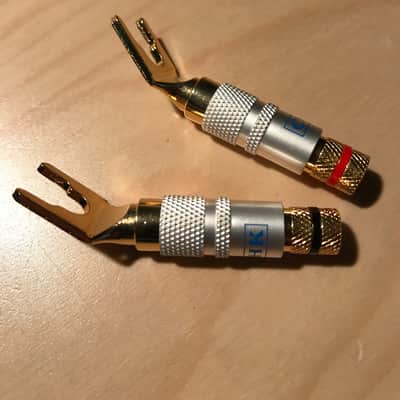 CHK Angled Speaker Spade Connectors - Gold Plated - Pair (LS5001R&B) image 3
