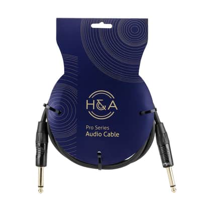 H&A Elite Pro 1/4  TS Male to 1/4  TS Male Instrument Cable with Rean by Neutrik Gold Connectors, 6' image 8