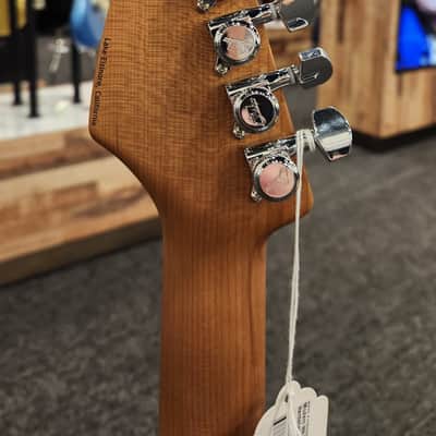 Suhr Firehouse Guitars Exclusive Modern HH Carve Top, Trans Amber w/ Case image 4