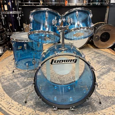 Ludwig Vistalite Big Beat 4pc Kit 12/13/16/22" 1970s - Blue image 3
