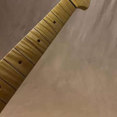 Ferocious Flame Maple Strat Guitar Neck Fits Fender & Warmoth image 7