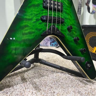 Dean Custom DOA Flying v 2008 #7 of 20 - Highly figured trans green image 1