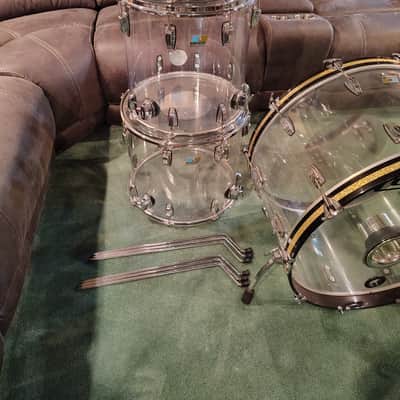 Ludwig Vistalite Reissue Zep Outfit 10x14 / 16x16 / 16x18 / 14x26" Drum Set 2001 - Present - Clear image 2
