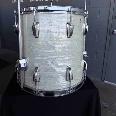 Vintage 60's Ludwig 14x14" Super Classic Maple Floor Tom in White Marine Pearl image 3