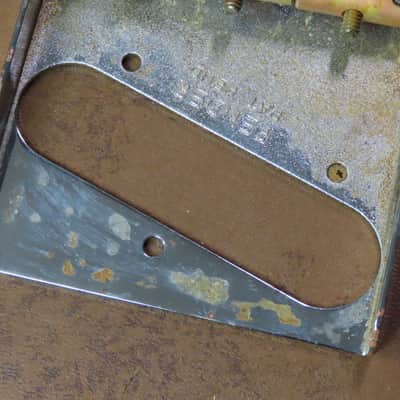 AGED Fender USA PAT PENDING Telecaster BRIDGE vintage 3 saddle RELIC 52 Tele Nocaster MEDIUM-HEAVY relic image 6