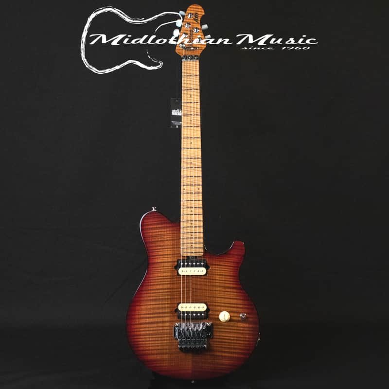 Ernie Ball Music Man Axis - 6-String Guitar - Roasted Amber Flame Gloss Finish w/Case image 1