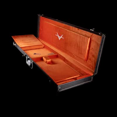 Used Fender Custom Shop Deluxe Bass Case Black with Orange Interior - 2 image 2