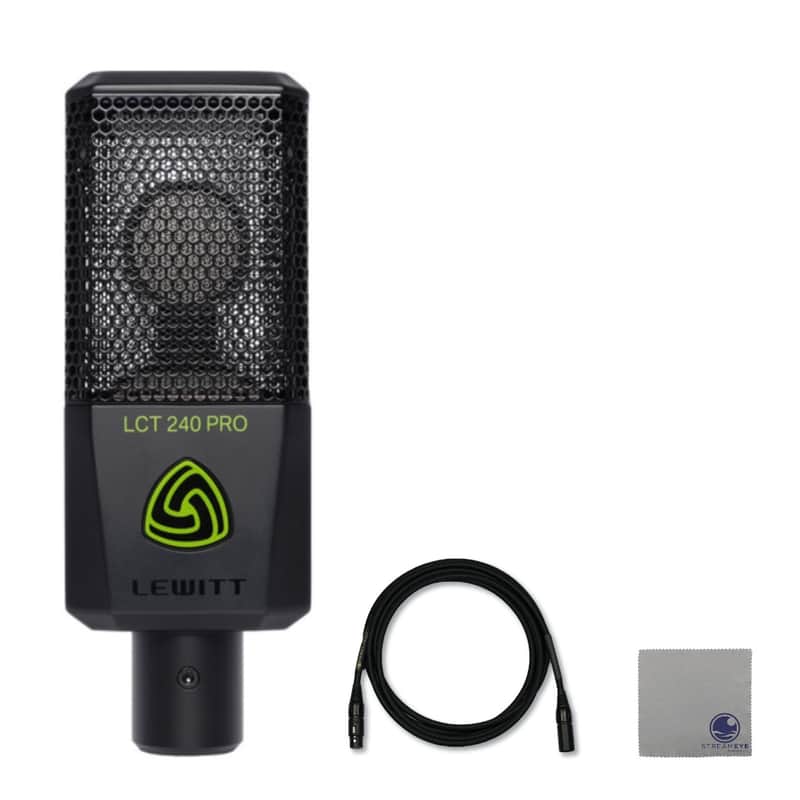 Lewitt LCT-240 Pro Cardioid Condenser Microphone with Professional Grade XLR Cable and StreamEye Polishing Cloth image 1