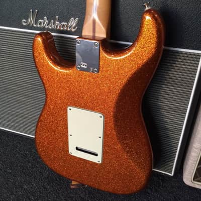 Fender Standard Stratocaster Orange Sparkle Electric Guitar - Super Clean image 9