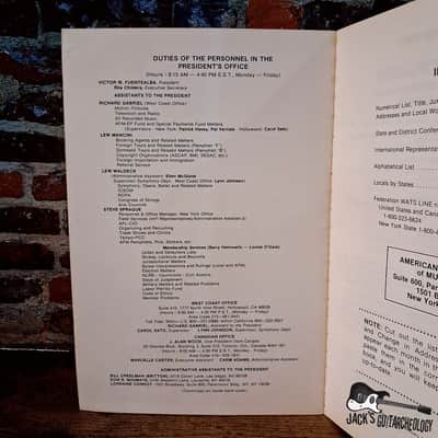 American Federation of Musicians - List of Locals - Directory - Nashville Industry Insider (1987) image 3