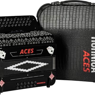 Hohner Aces II Model Diatonic Accordion Key of FBbEb with case and straps image 6