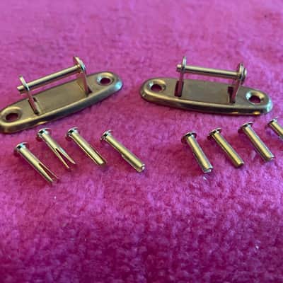 vintage NOS Gibson case handle brackets +Rivets for es 335 Les Paul paf L5 tkl geib ess & ess lifton epiphone image 3