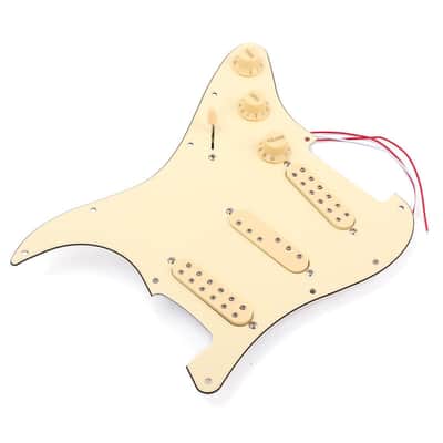 Stratocaster Style Loaded SSS Prewired Pickguard and Double Coil Pickup, Cream-Cream image 2