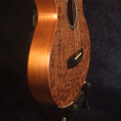 Handcrafted 4 String Tenor Guitar, Quilted Spalted Maple, Mahogany ARCH-BACK Cutaway , Vine Inlay, Soft-bag, Bruce Wei TG-2053 image 7
