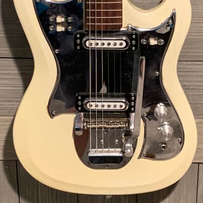 Teisco Delmonico Electric Guitar 70s White image 2