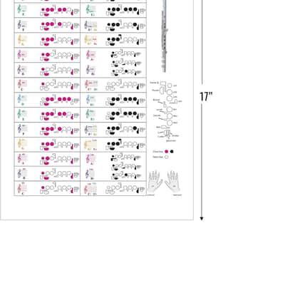 Flute Fingering Chart with Color-Coded Notes, Learn Flute Technique Suitable for All Levels image 2