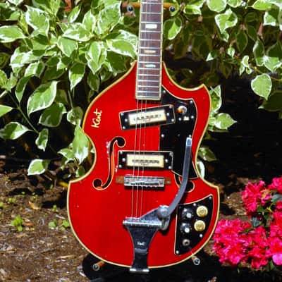 KENT  [Kawai/Teisco] 1967 Model 834  Violin-Shape HollowBody Cherry Red Stain - Original - Complete image 20