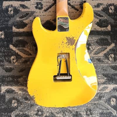 Friedman USA Custom Shop Vintage S Strat Guitar in Yellow & Black Leopard with extras image 15