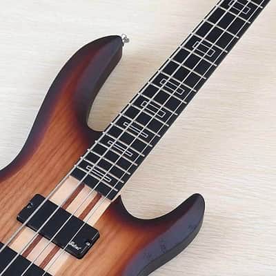 Sunburst 4 String Electric Bass, Ash Wood Body, Neck Through Maple Neck image 3