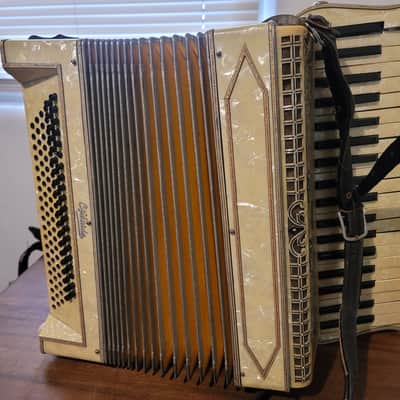 Vintage C. Firardo Italian Piano Accordion w/ Original Case Art Deco Pearloid Project image 20