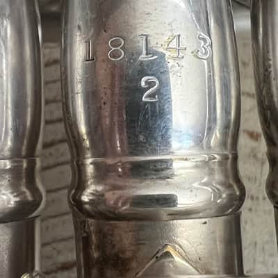 J.W. York & Sons “New Model Monarch” Cornet — c. 1908 — Silver Plate — Serial #18143 — Original Case, Mouthpiece & Maker’s Sash image 9